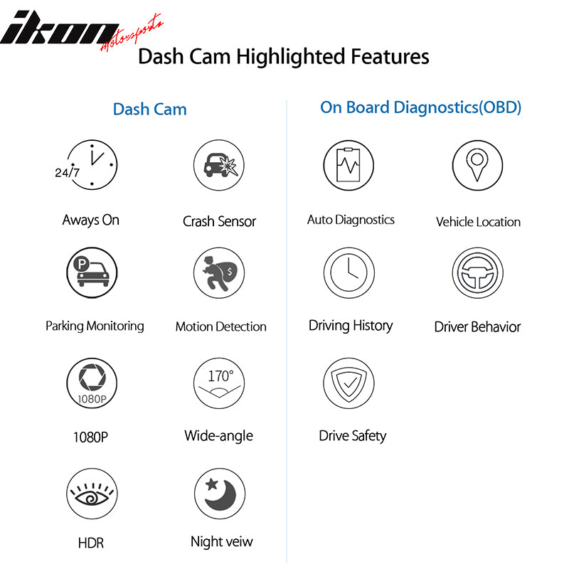 DashPal - Dash Cam & On-Board Diagnostics (OBD) Protect Your Car & Driver 24/7