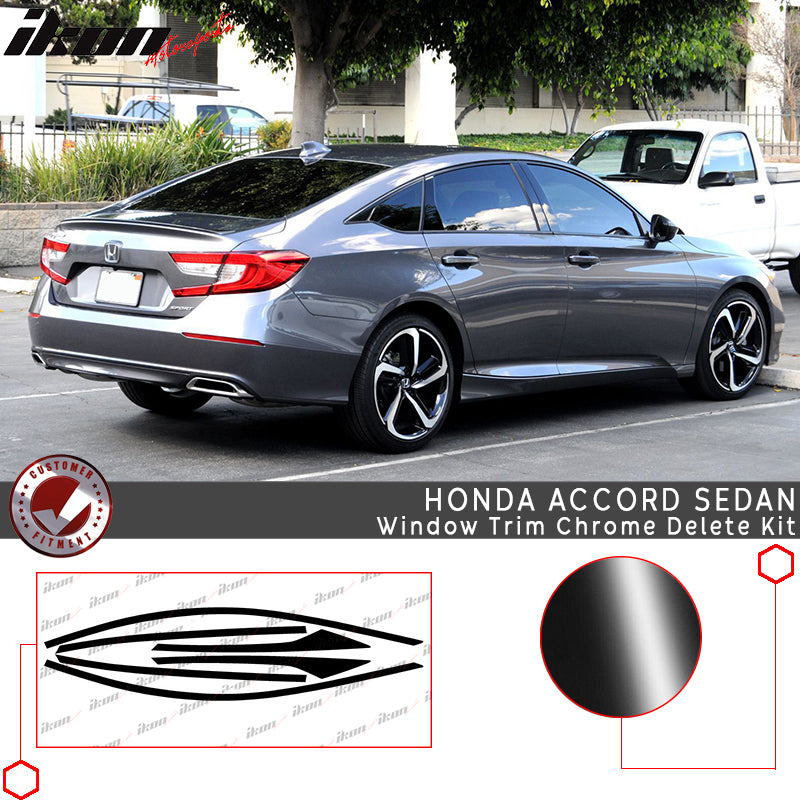 2018-2022 Honda Accord Gloss Black Window Trim Chrome Delete Vinyl Kit