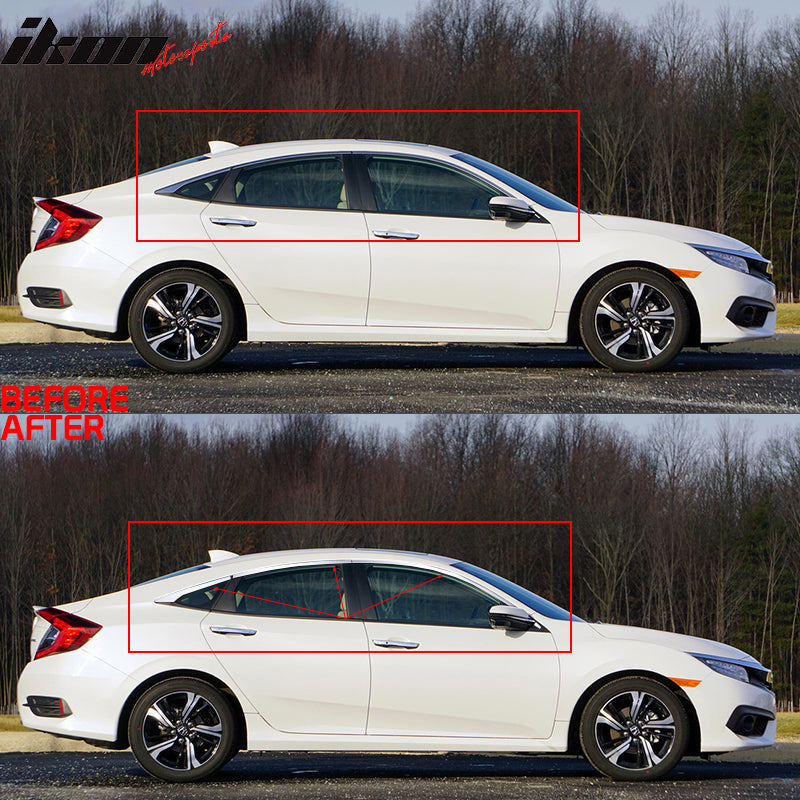 2016-2021 Honda Civic Sedan Window Trim Chrome Delete Vinyl Kit