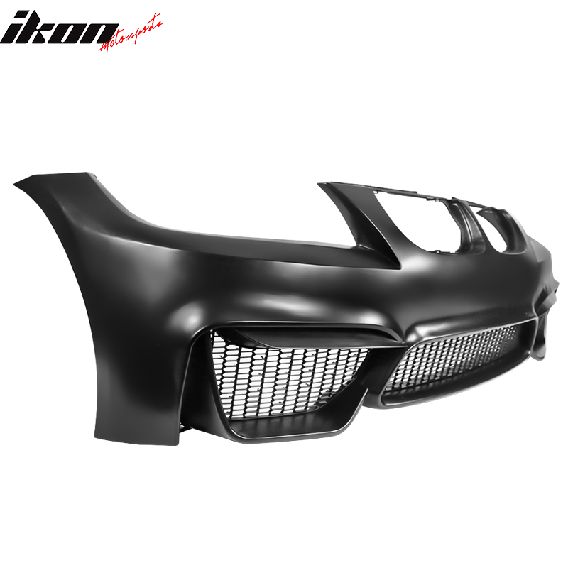 IKON MOTORSPORTS, Front Bumper Cover Compatible With 2009-2011 BMW E90 E91, 3 Series Sedan Wagon 4DR M4 Style PP Polypropylene Front Bumper Conversion Replacement, 2010