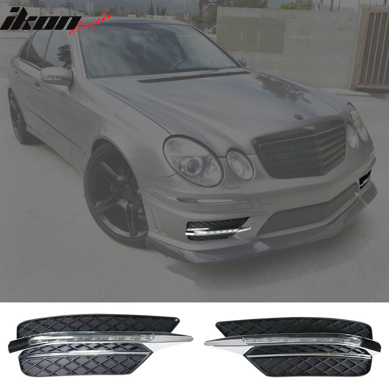 Fits 07-09 Mercedes Benz E Class W211 AMG Style Front Bumper with Grille LED DRL