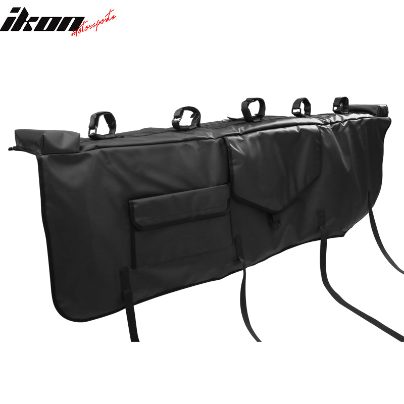 53 Inches Width Pickup Black PVC Tailgate Pad w/ 5-Bike Straps & 1 Tool Bag