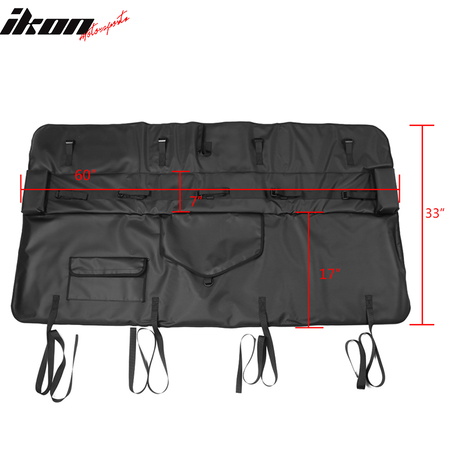 60" Pickup Truck Bed Tailgate Cover Pad Shuttle Protective Mat w/ 5 Bike Racks