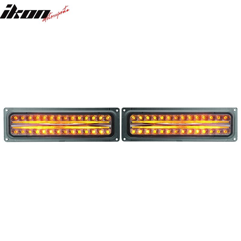 1988-1998 GMC C/K 1500 2500 3500 Smoke LED Front Bumper Parking Lights