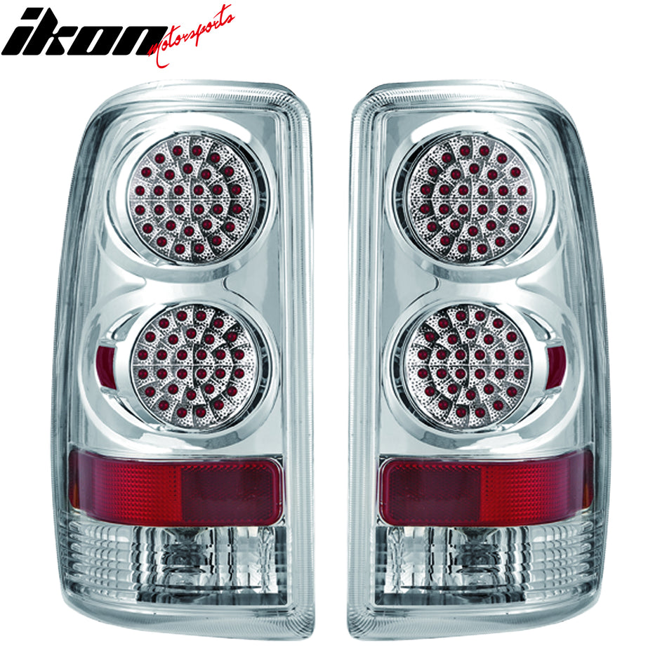 2000-2006 Suburban Chrome Housing Clear Lens Tail Lights Brake Lamps