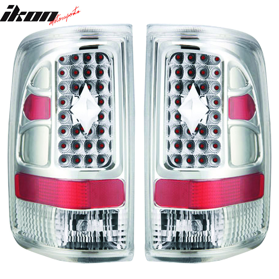 2004-2007 Ford F-150 Chrome Clear Lens LED Tail Lights Brake Lamp Pair