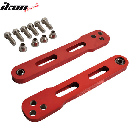 Lower Control Arms Compatible With 2002-2005 HONDA CIVIC SI EP3, Aluminum Red Rear Lower Control Arms by IKON MOTORSPORTS, 2003 2004