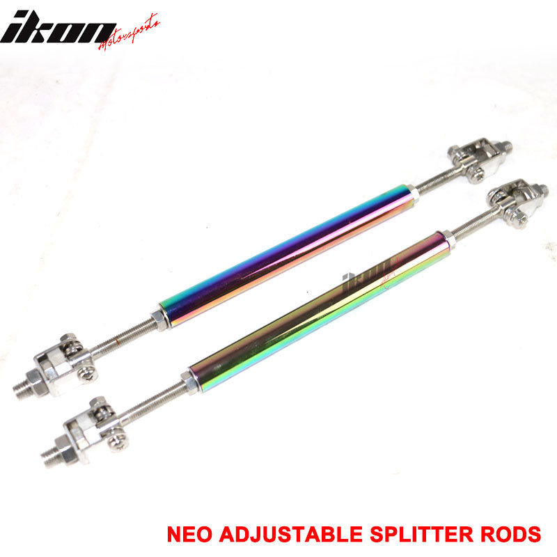 NEO Adjustable 2PCS Front Bumper Lip Spoiler Splitter Strut Rods Support 8-10.6"