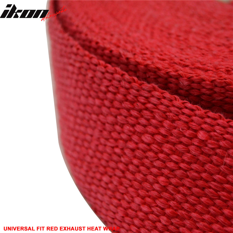 2X1 16X50 Feet Exhaust Wrap Header Turbo Manifold Downpipe Racing Red Heat