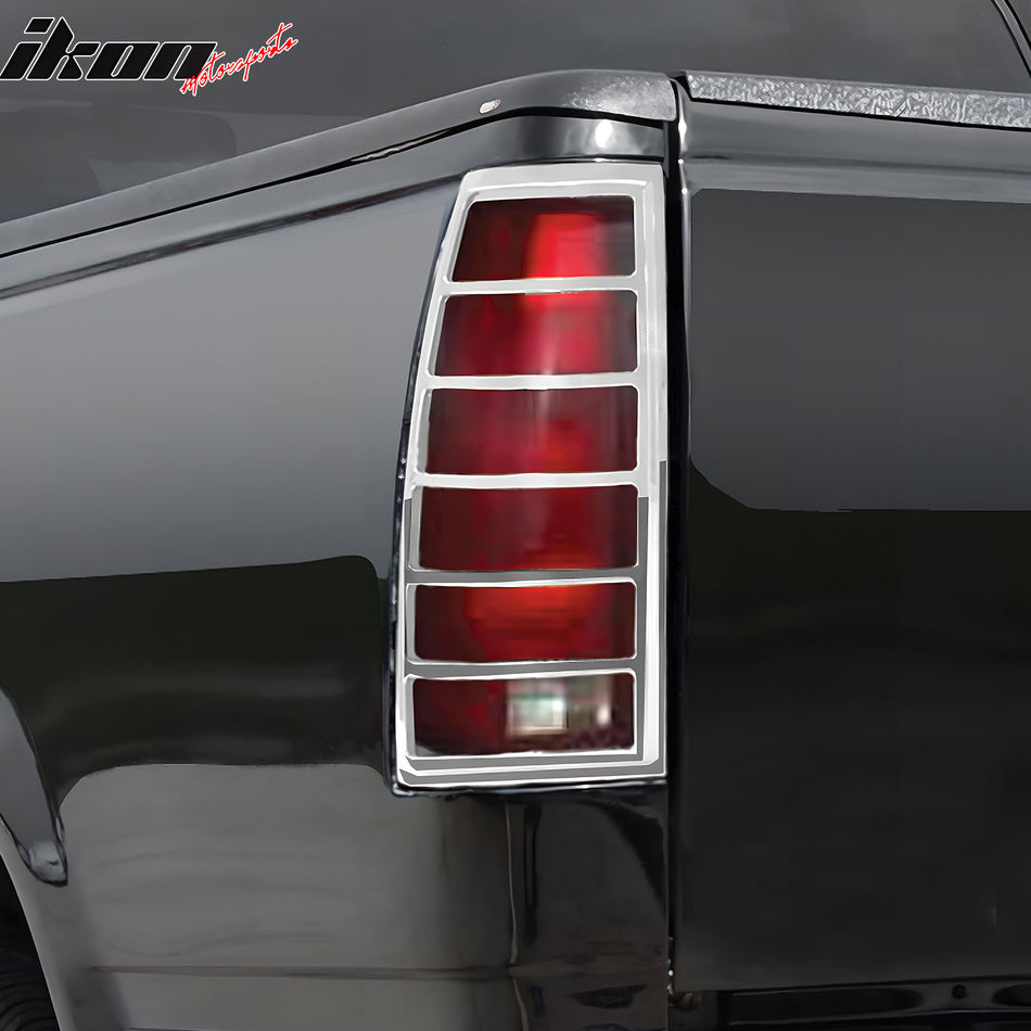 1988-1998 Chevrolet C10 C/K Tail Light Bezel Cover Trim Chrome ABS 2PC