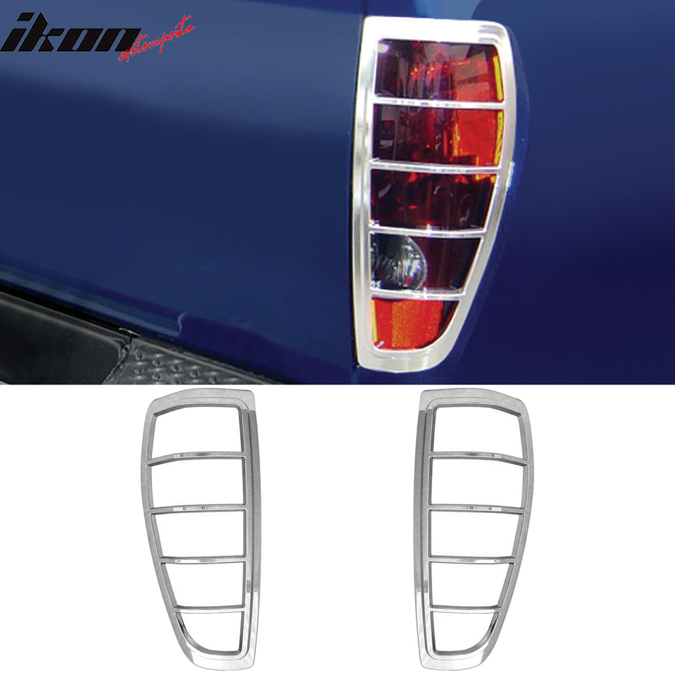 2004-2012 Chevrolet Colorado Tail Light Bezels Cover Chrome ABS 2PCS