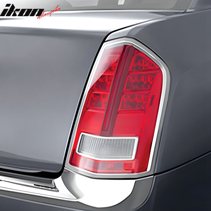 2011-2014 Chrysler 300/300C Chrome 2PCS Tail Lights Bezel Covers ABS