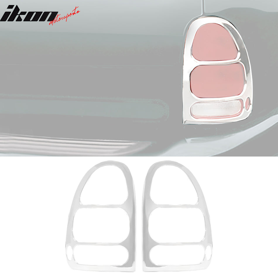 1996-2000 Dodge Caravan Rear Taillight Lamps Frames Chrome ABS 2PCS