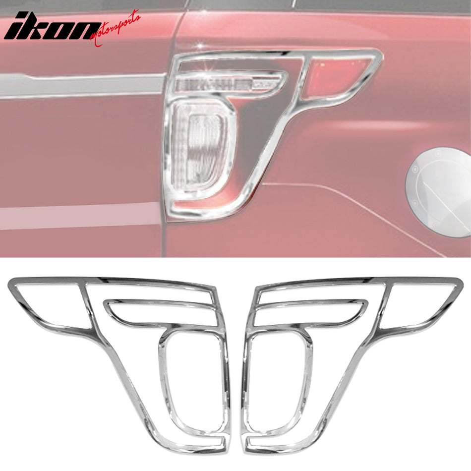 2011-2015 Ford Explorer Chrome 2PCS Rear Tail Lights Bezel Covers ABS