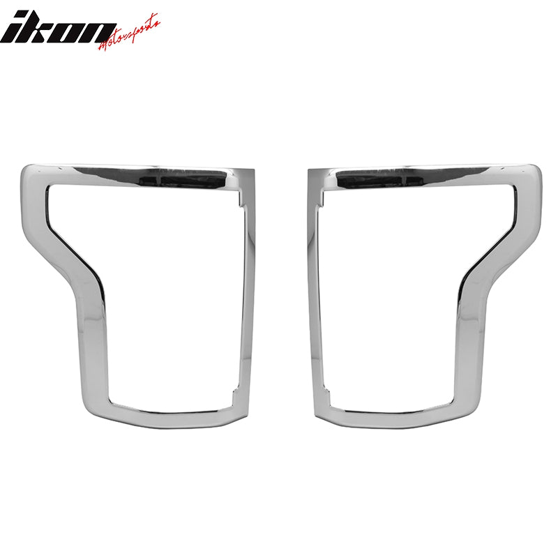 2015-2016 Ford F-150 Chrome 2PCS Rear Tail Lights Bezel Covers Kit ABS