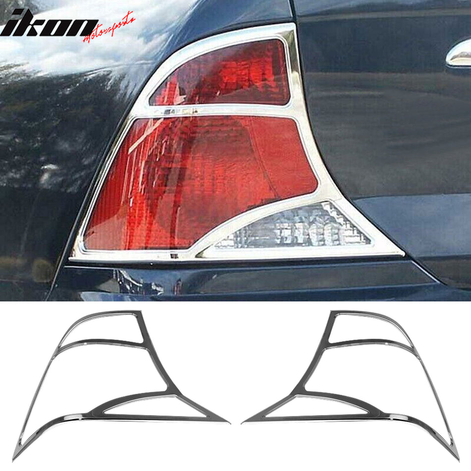 2000-2004 Ford Focus Chrome ABS Tail Lights Frame Bezel Trim Pair