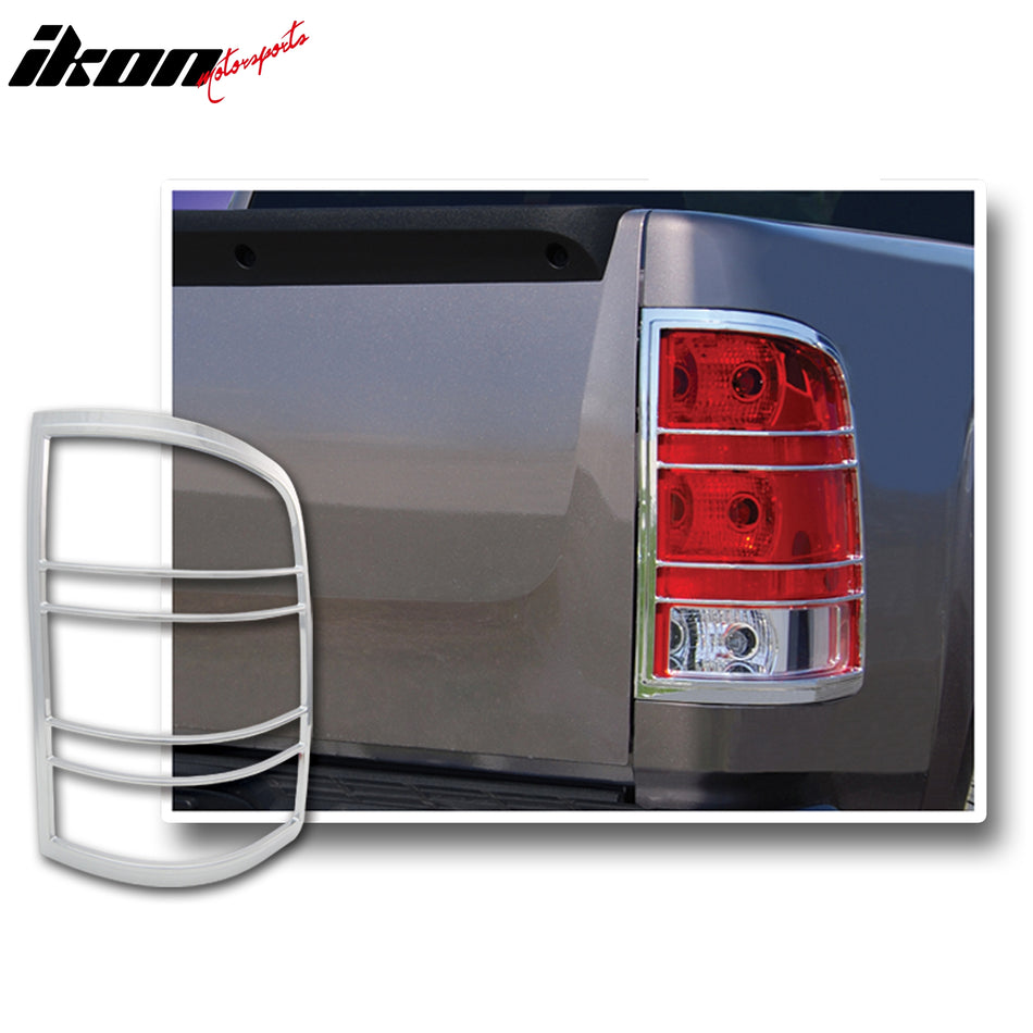 2007-2013 GMC Sierra Chrome 2PCS Rear Tail Lights Bezel Covers Kit ABS