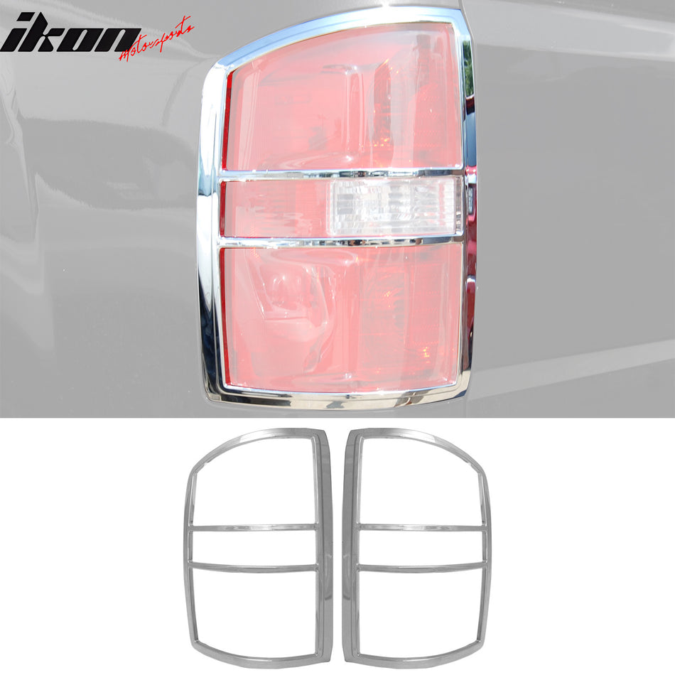 2014-2018 GMC Sierra Chrome ABS Tail Lights Frame Bezel Trim Pair