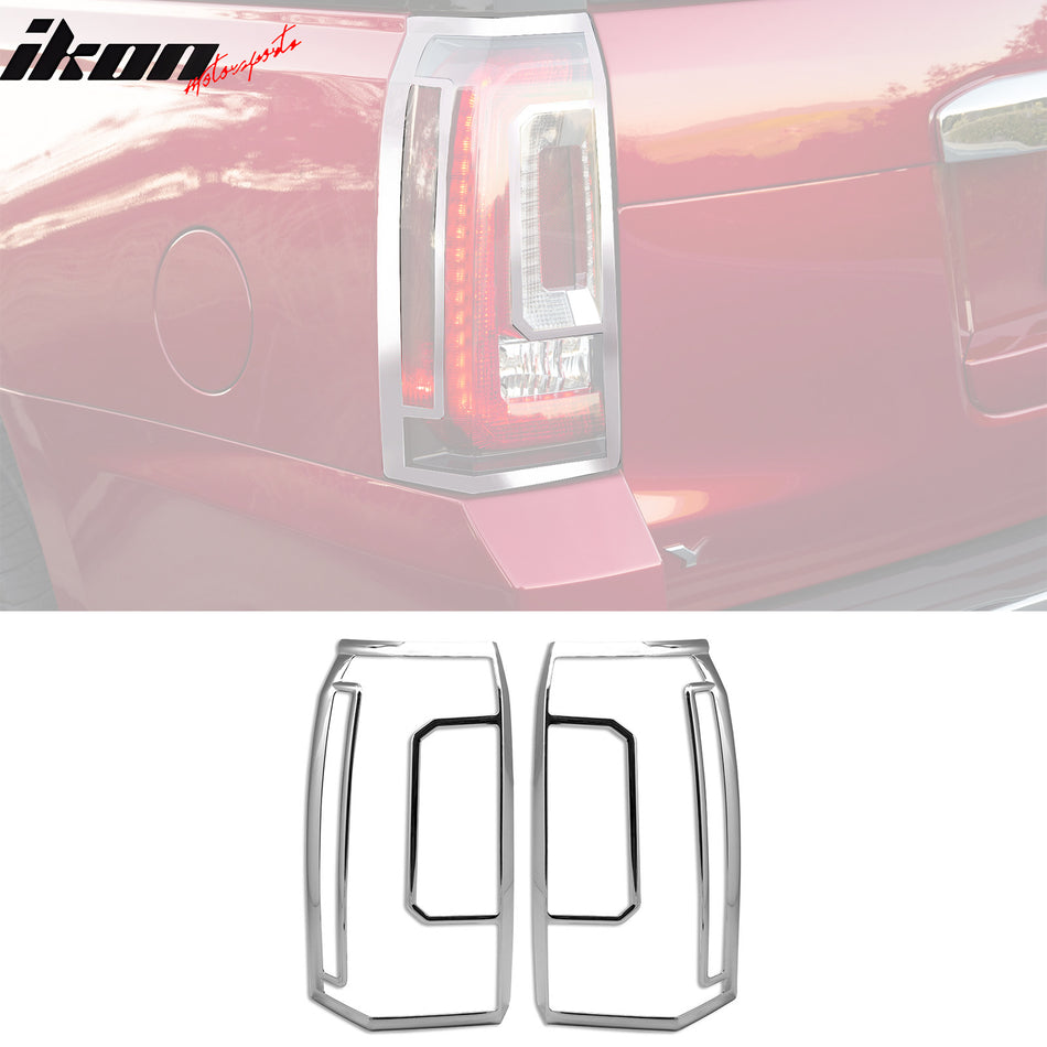 2015-2017 GMC Yukon & Yukon XL Chrome 2PC Tail Lights Bezel Covers ABS