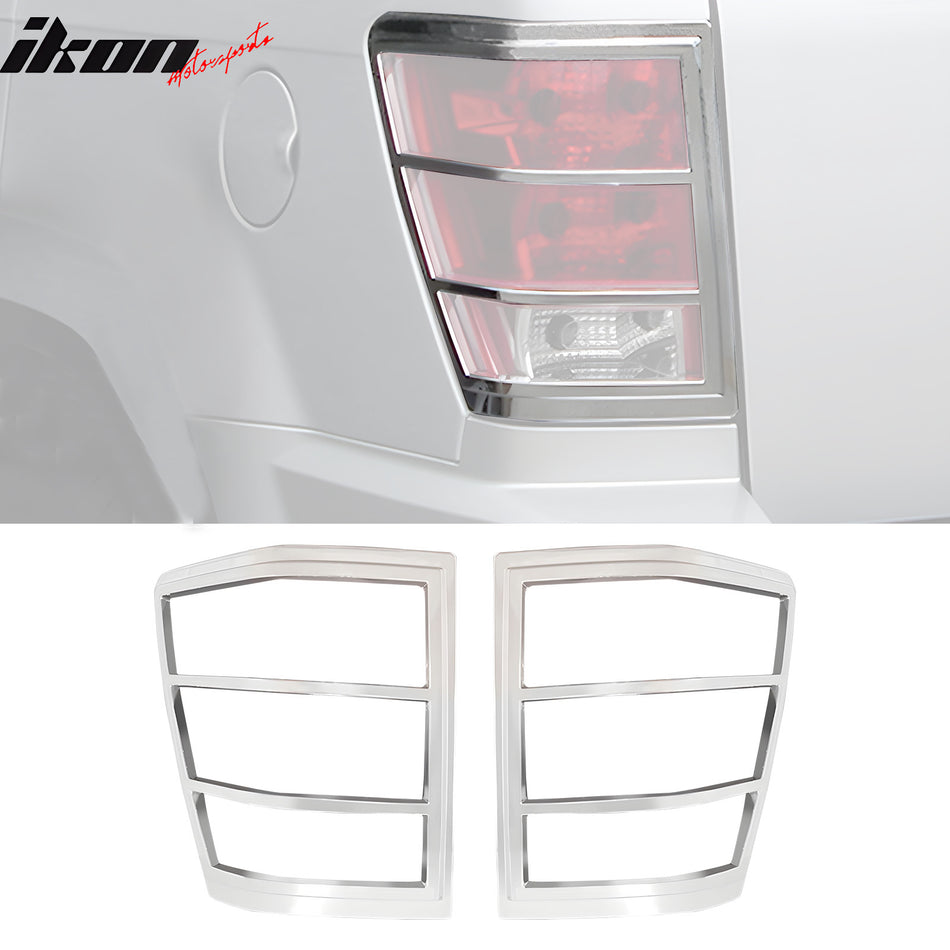 2005-2010 Jeep Grand Cherokee Chrome 2PCS Tail Lights Bezel Covers ABS