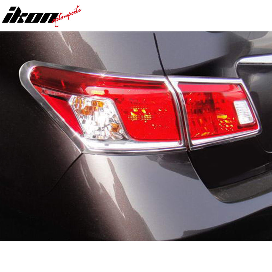 2010-2012 Lexus ES Series Chrome 4PCS Tail Lights Bezel Covers Kit ABS