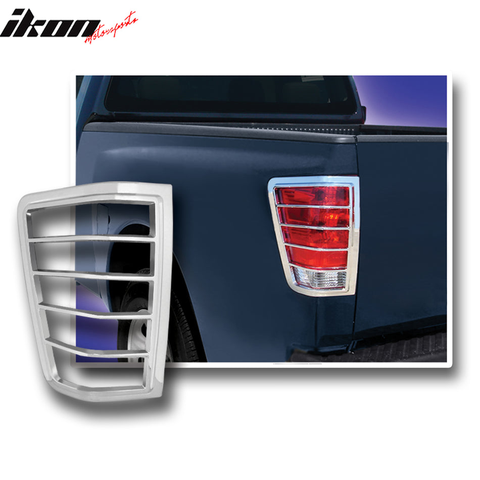 2004-2015 Nissan Titan 2PC Tail Light Lamps Bezels Cover Chrome ABS