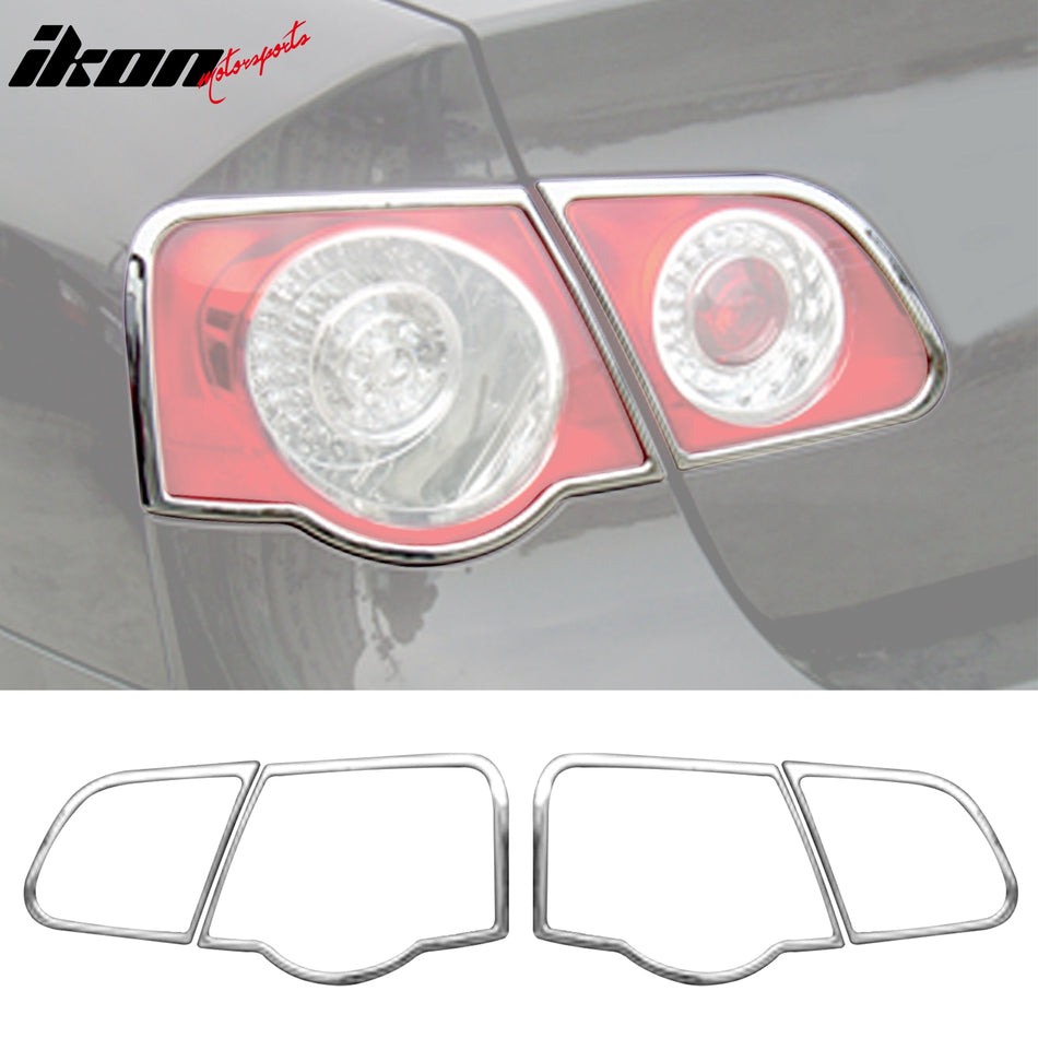 2006-2011 Volkswagen Passat Chrome 4PCS Tail Lights Bezel Covers ABS