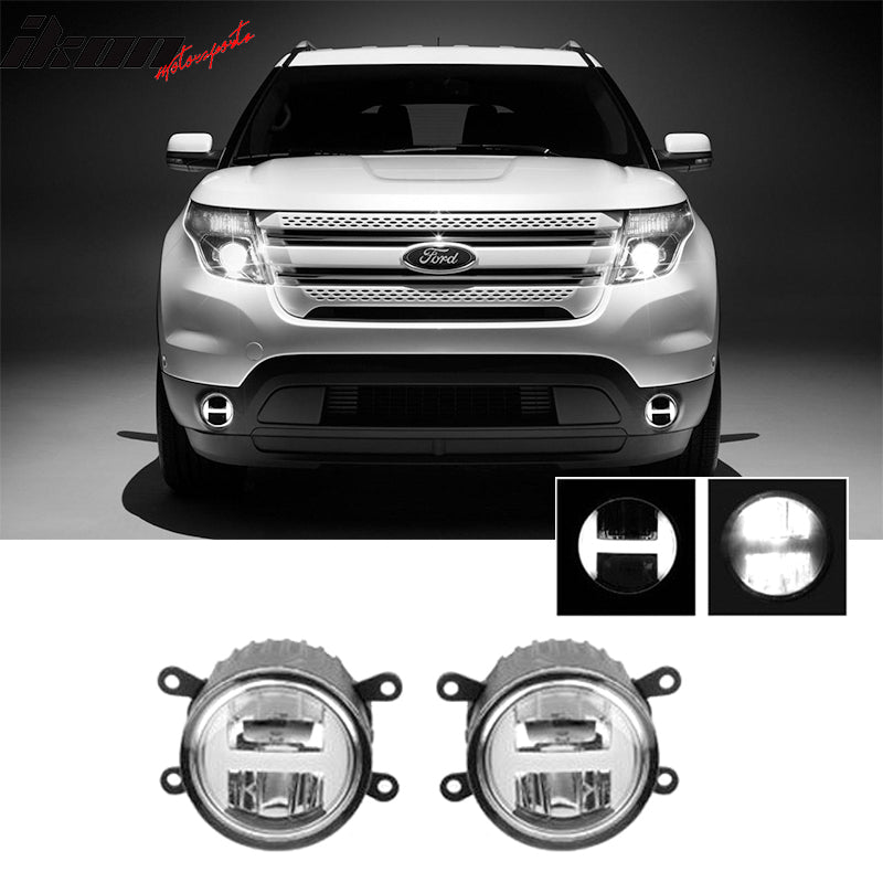 2011-2015 Ford Explorer 09-15 Focus 15-16 Fusion Clear LED Fog Lights