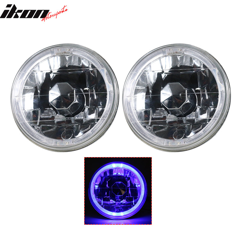 Universal 2PCS 5" Round Headlights Conversion Semi Sealed White LED