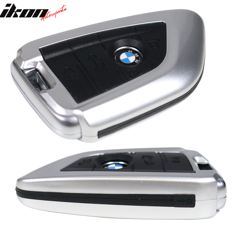 Fits BMW Car Smart Remote Key Fob Shell Holder Case Cover Silver Plastic