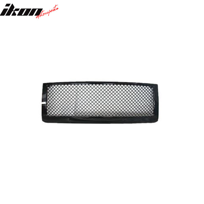 Grille Compatible With 2009-2014 Ford F150, Front Upper Mesh Grill Glossy Black w/ Shell - ABS by IKON MOTORSPORTS