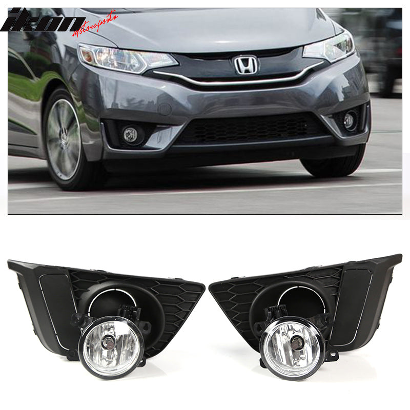 2015-2017 Honda Fit 2PCS Front Bumper Fog Lights W/Clear Lens