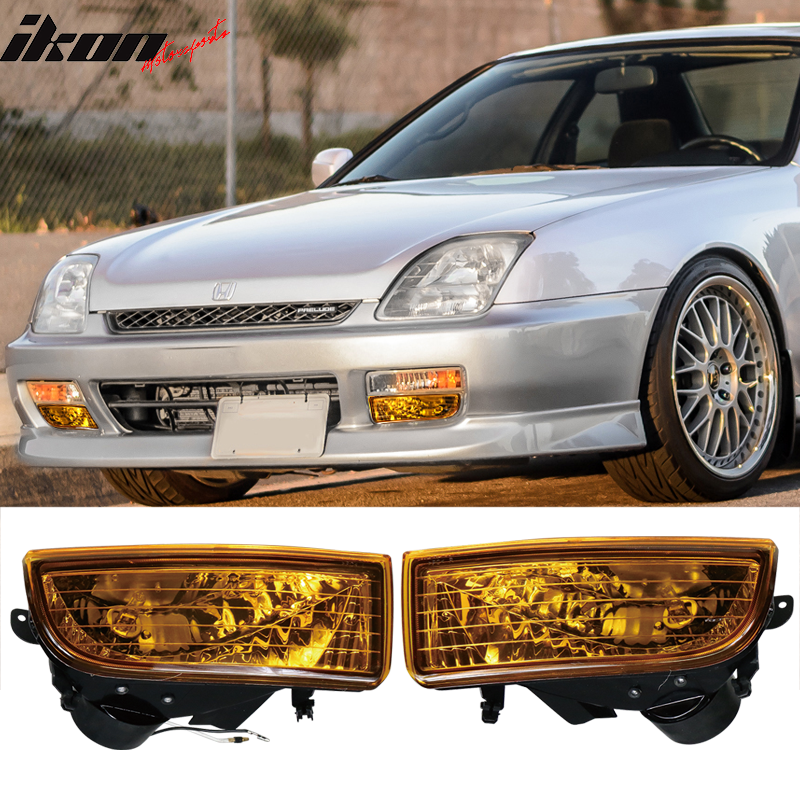 1997-2001 Honda Prelude Yellow Lens 2PCS Front Bumper Fog Lights Lamps