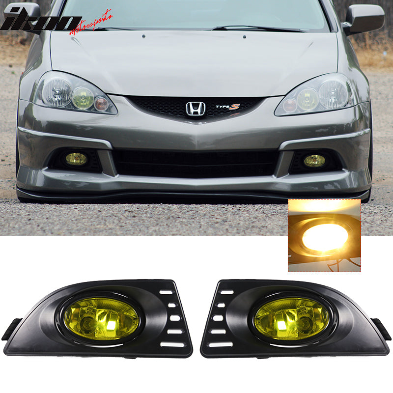 2005-2007 Acura RSX Yellow Lens 2PCS Front Bumper Fog Lights Lamp