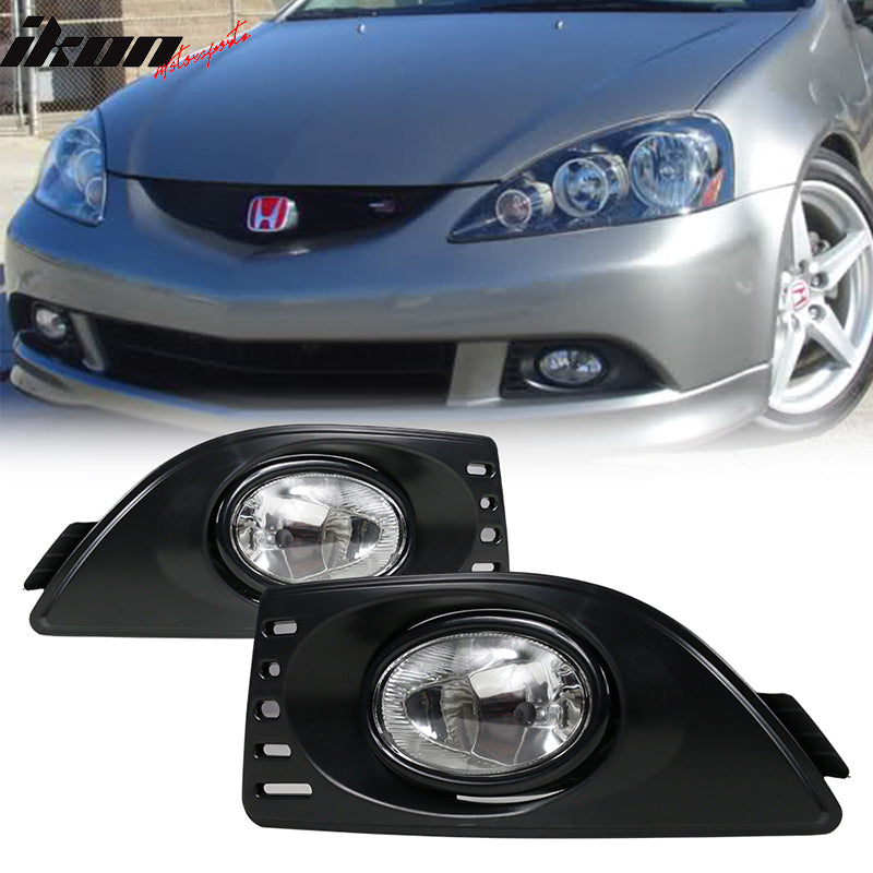 2005-2007 Acura RSX Clear Lens 2PCS Front Bumper Fog Lights Lamp