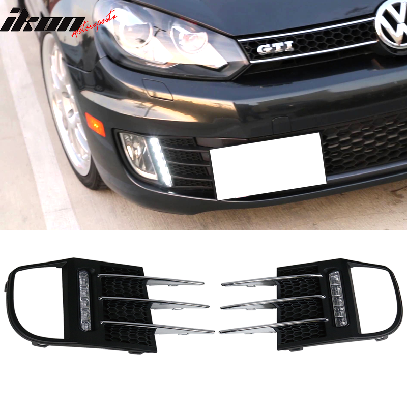 2010-2014 VW Golf MK6 GTI White Daytime Running Light DRL Fog Lights