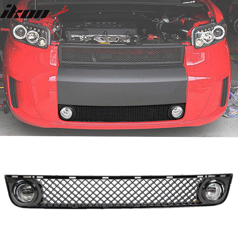 2008-2010 Scion xB Front Bumper Mesh Grille W/Clear Fog Lights Lamp