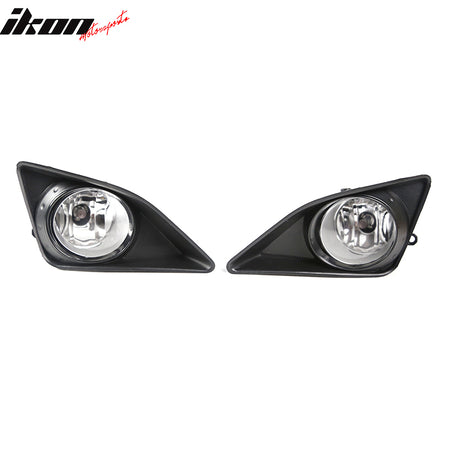 IKON MOTORSPORTS, Fog Lights Compatible With 2009-2010 Toyota Corolla, Front Bumper Clear Fog Lamps Left Right Pair