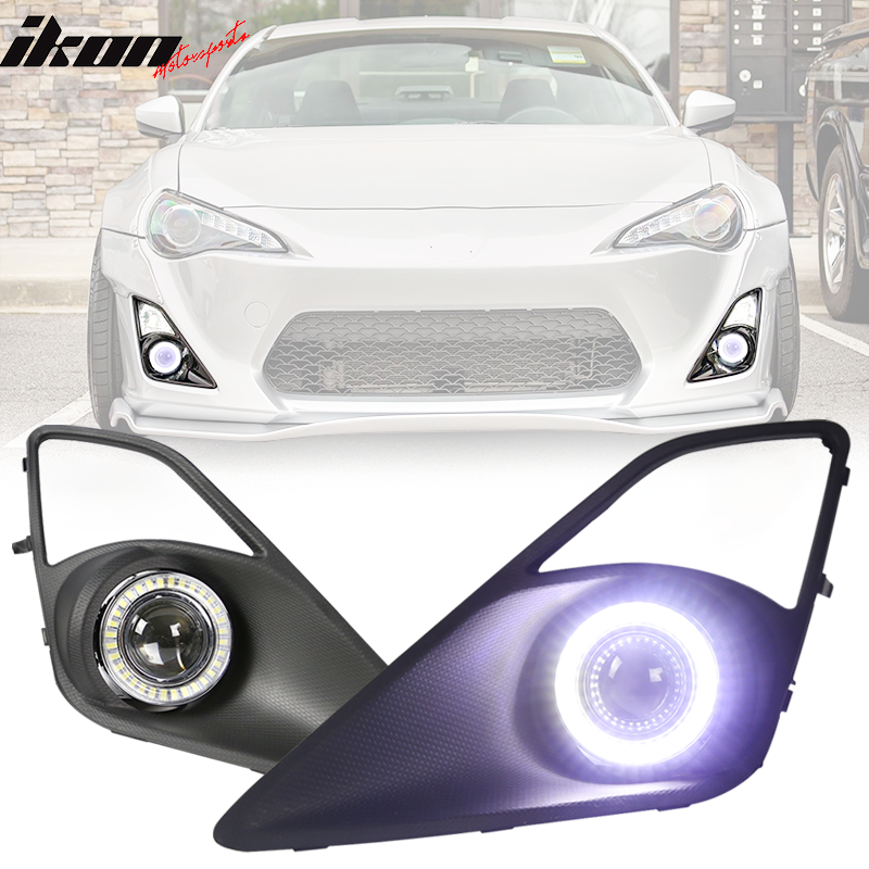 2013-2016 Scion FR-S Projector Fog Lights w/ Angel Eyes & Bezels