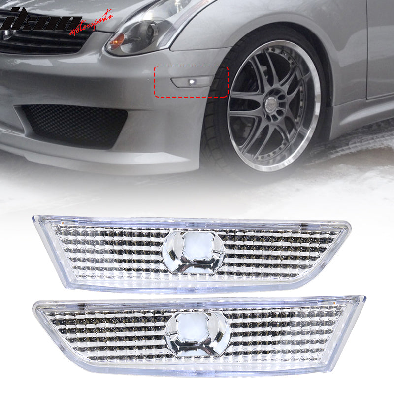 2003-2007 Infiniti G35 Coupe Clear Lens Side Marker Bumper Lights Lamp