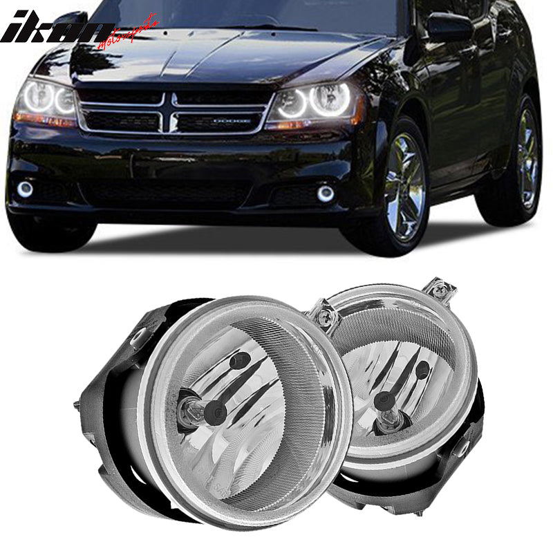 2005-2010 Dodge Caravan Avenger Caliber 2PCS LED Halo Clear Fog Lights