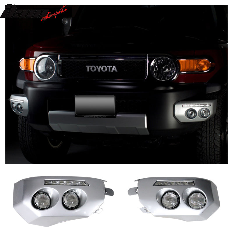 2007-2014 FJ Cruiser Driving Bumper Fog Lights LED DRL Running Lamps