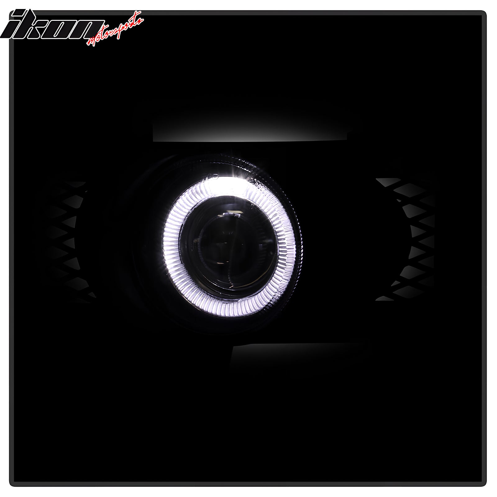 Fits 97-98 Ford F-150 Ring Style 2PCS Front Projector Fog Lights W/Black Housing