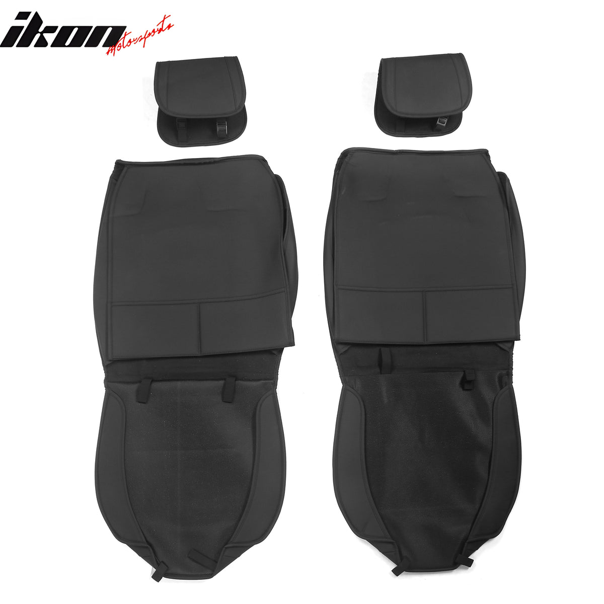 For 09-23 Dodge Ram 1500 2500 3500 Black Seat Covers PU Leather 5-Seat Bench Pad