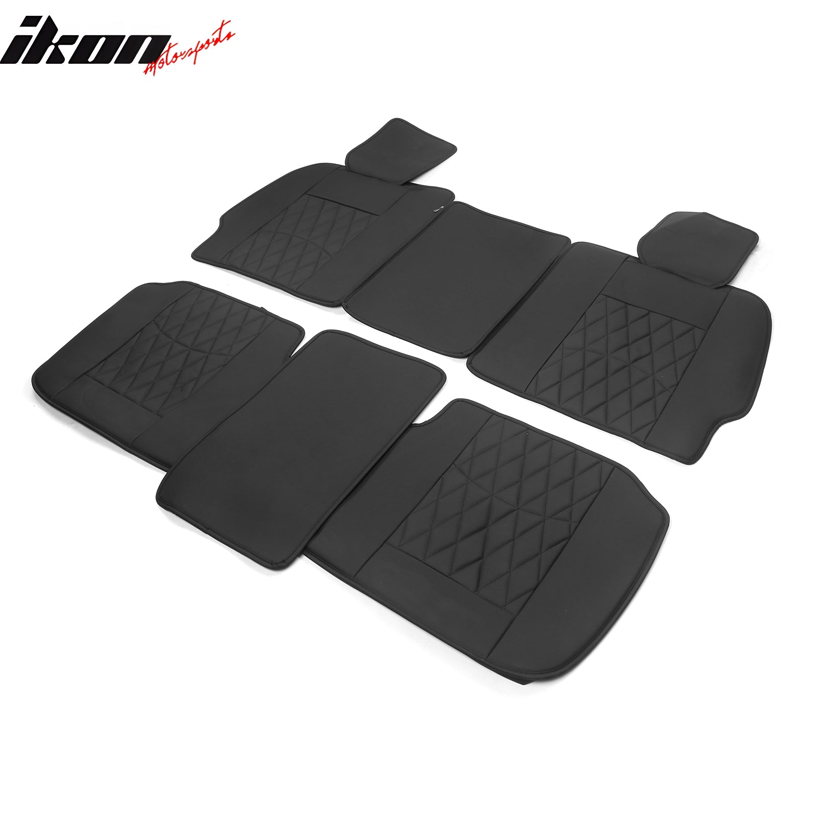 For 09-23 Dodge Ram 1500 2500 3500 Black Seat Covers PU Leather 5-Seat Bench Pad