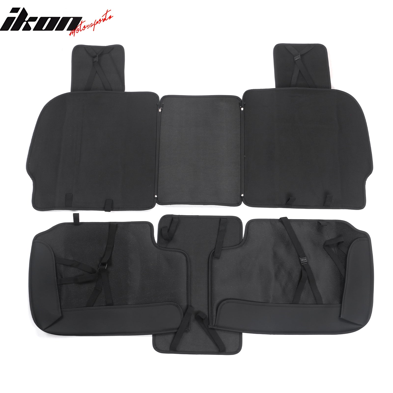 For 09-23 Dodge Ram 1500 2500 3500 Black Seat Covers PU Leather 5-Seat Bench Pad