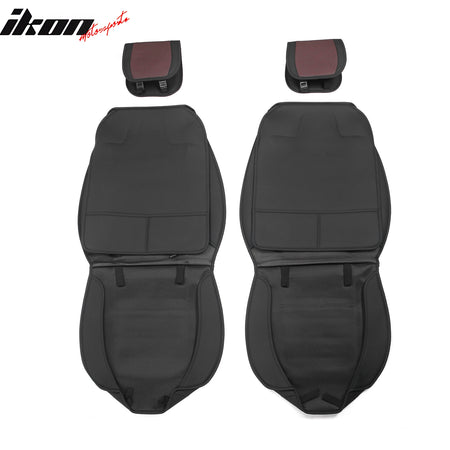 For 09-23 Ford F150 Crew Cab Pickup Seat Covers PU Leather 5 Seats - Black&Brown