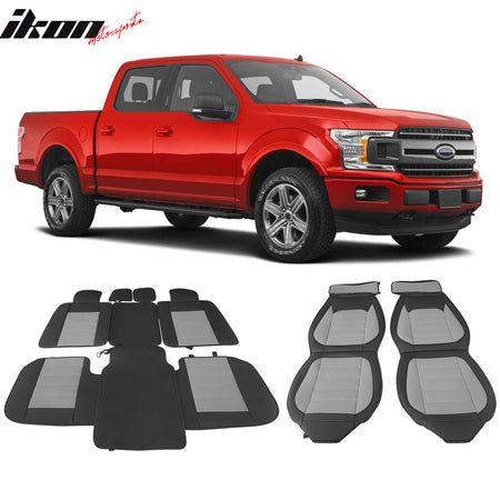 Fits 09-23 Ford F150 Crew Cab Pickup Seat Covers PU Leather 5 Seats Set