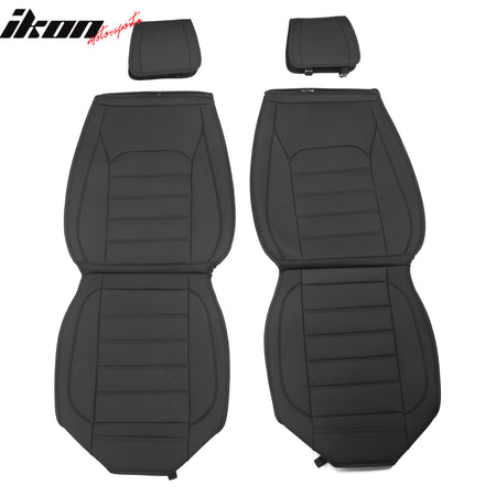 Fits 07-23 Jeep Wrangler JK JL PU Leather Seat Covers w/ Pocket Full Set