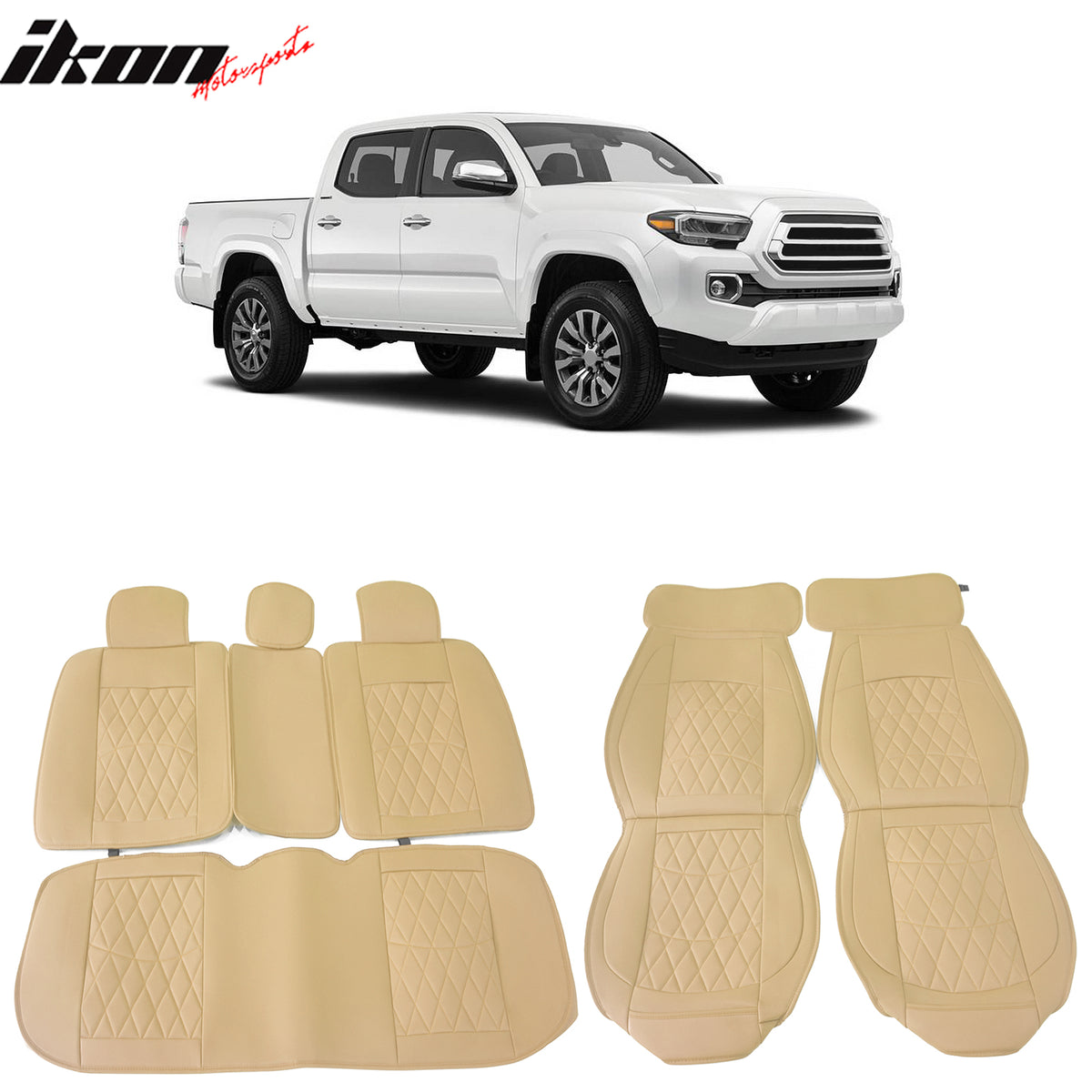 Fits 05-23 Toyota Tacoma 5-Seat Seat Covers Cushion Protector PU Leather